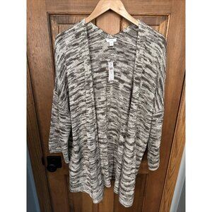 New Pure Jill Size XL Open Front Sweater‎ J. Jill Brown Cream Long Cozy $89